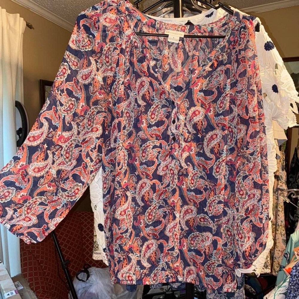Liz-claiborne Women's Size L Blouse Bohemian